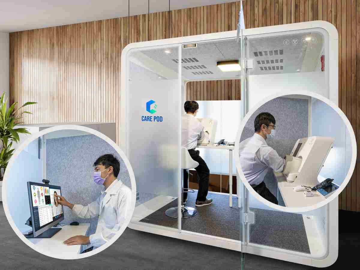 达擎于医疗科技展中展出＂远距诊疗舱＂，，，以因应医疗数字化及社会高龄化趋势下、、复诊及慢性病患等族群对于远距看诊需求逐渐升高所推出的创新整合方案。。多功能合一、、、、高隐私性的远距诊疗舱可根据病患端与医师端的不同需求，，提供弹性化及客制化功能，，，，节省医生和病患的精力及时间